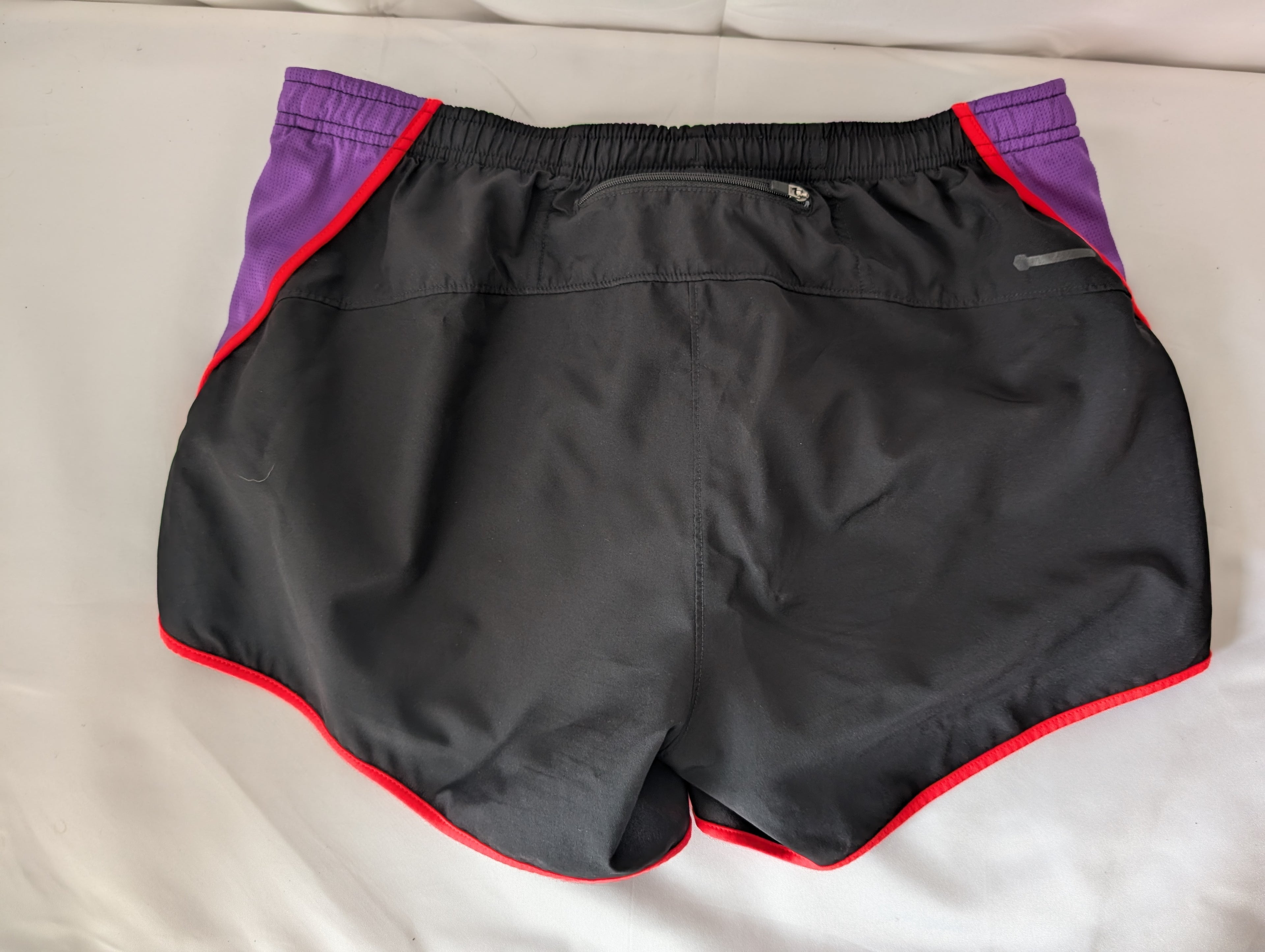North Face Shorts, Black, bright pink and purple, Size M.