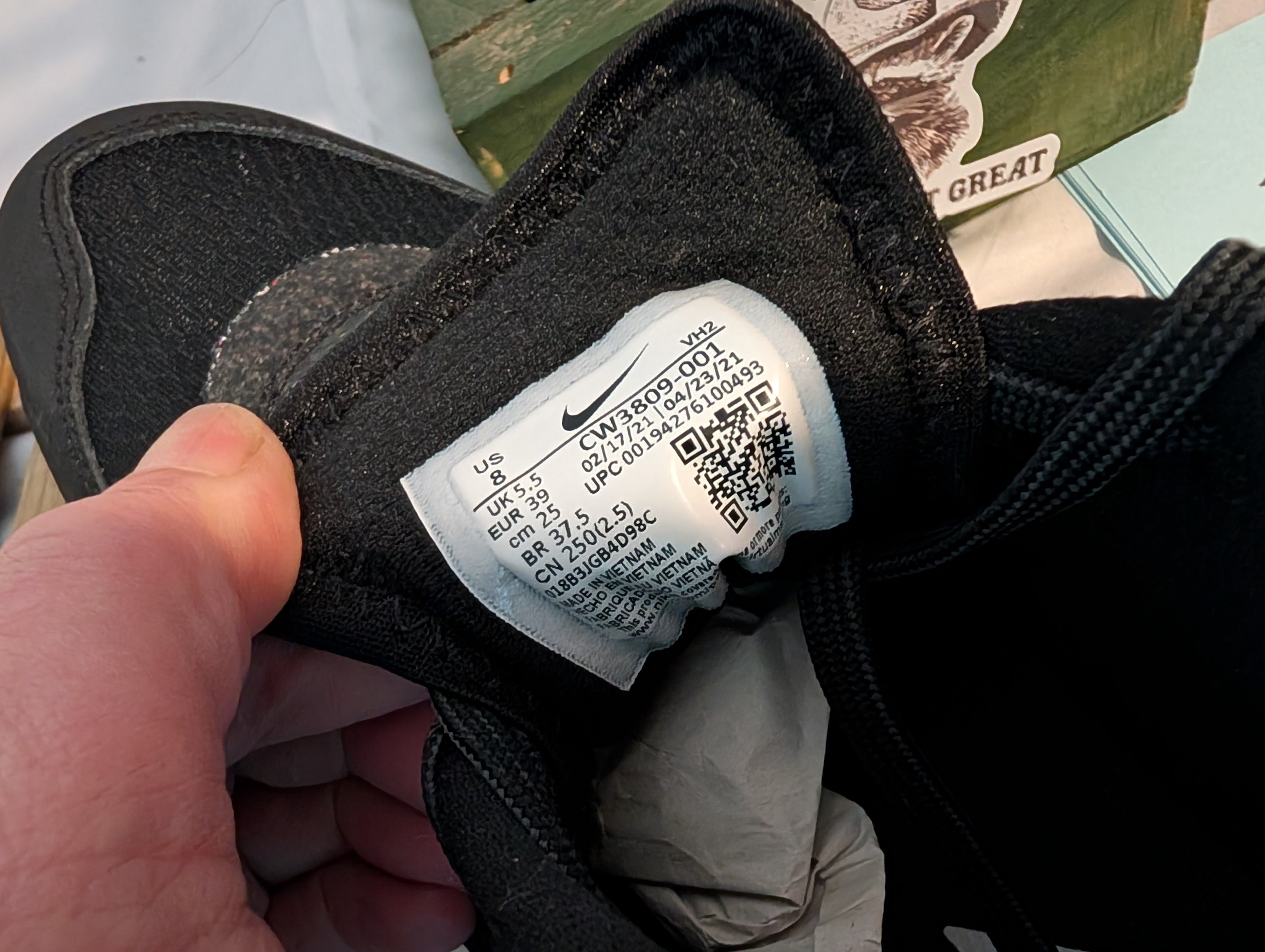 Nike, Juniper Trail running shoes, Black and White, (5.5) (F0079)