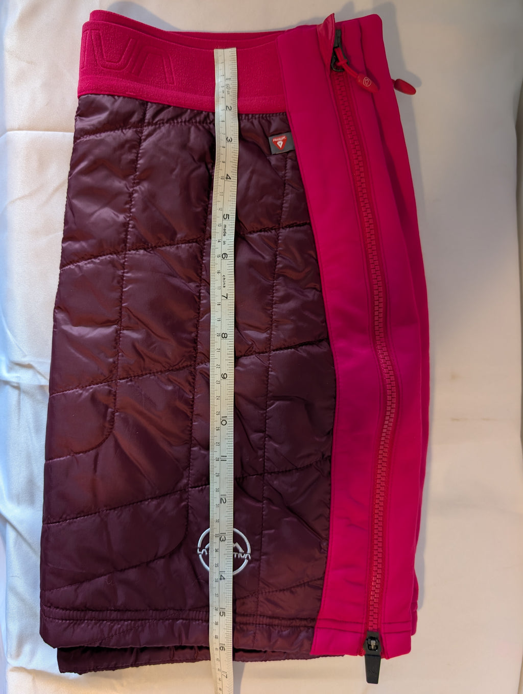 La Sportiva, Warm-up Primaloft insulated winter over-skirt, Women’s, Burgundy/Pink, Size 12 (ref. CS0014)