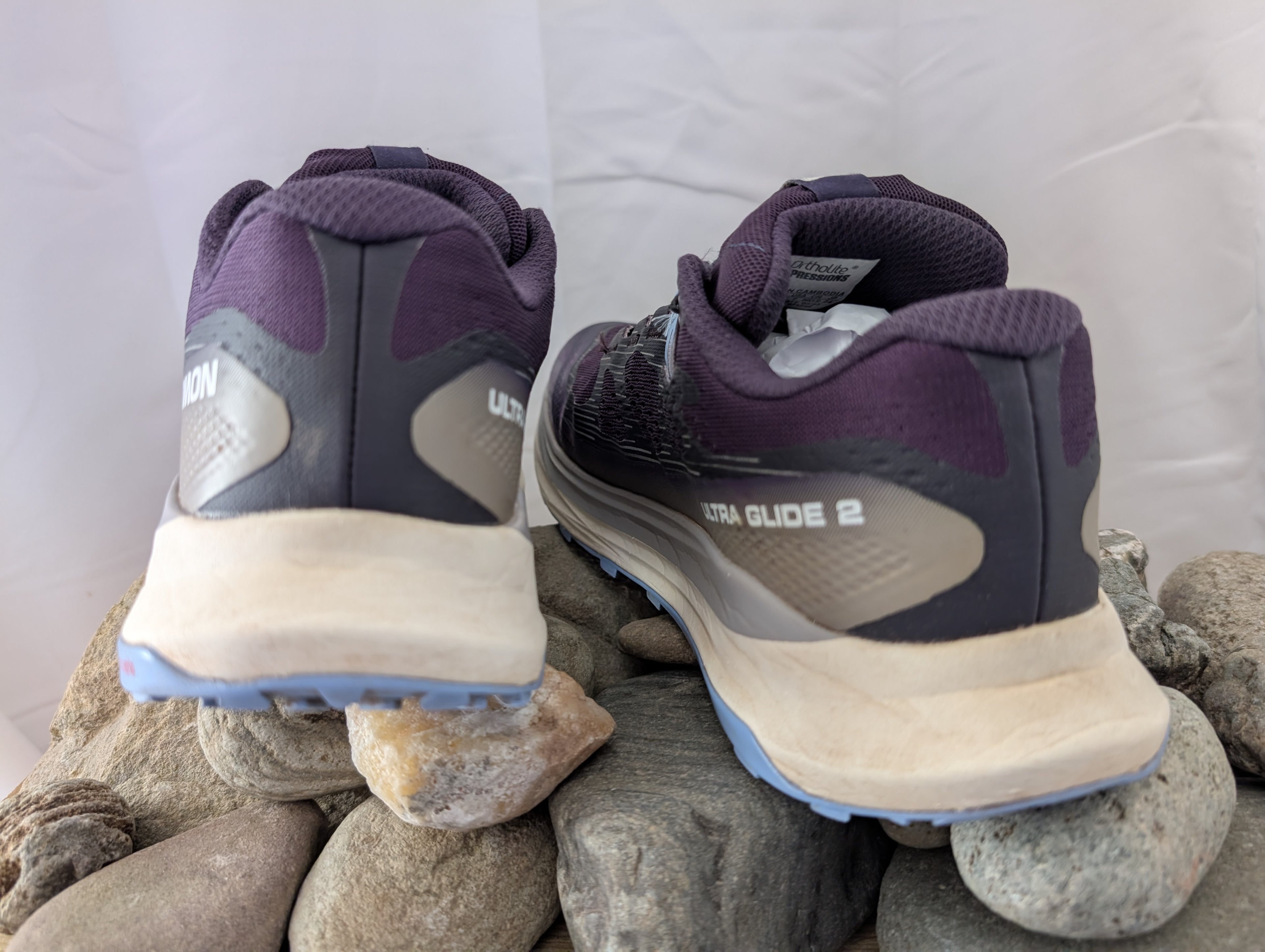 Salomon Ultra Glide 2, women’s trail running shoes, Purple/light grey &amp; Blue, Size 5.5