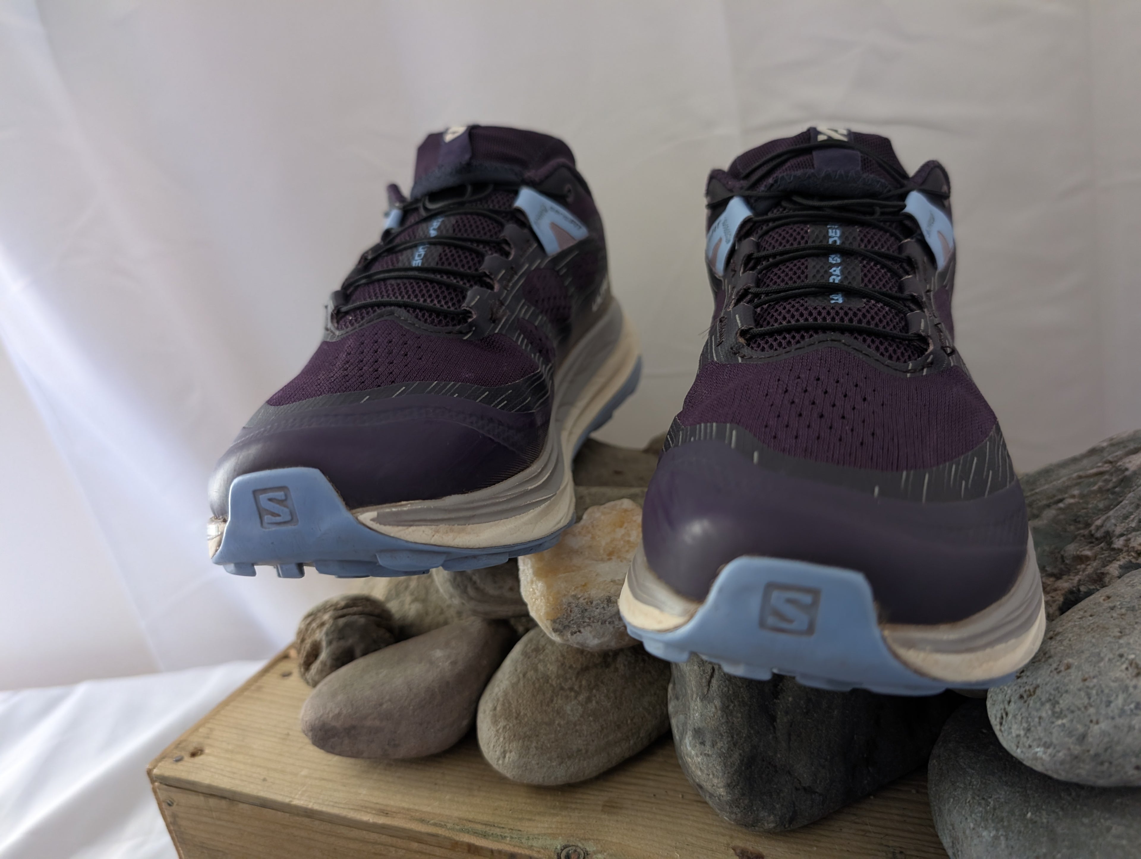 Salomon Ultra Glide 2, women’s trail running shoes, Purple/light grey &amp; Blue, Size 5.5