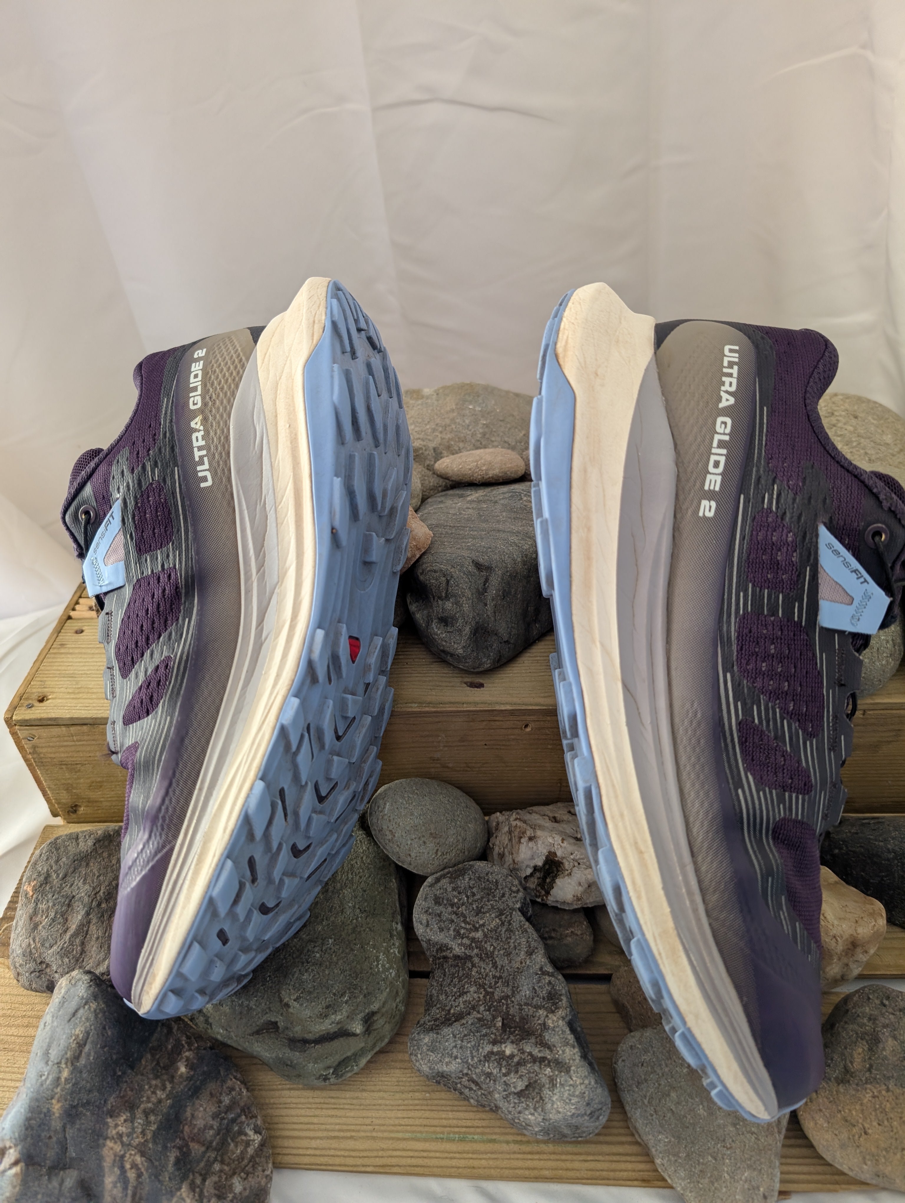 Salomon Ultra Glide 2, women’s trail running shoes, Purple/light grey &amp; Blue, Size 5.5