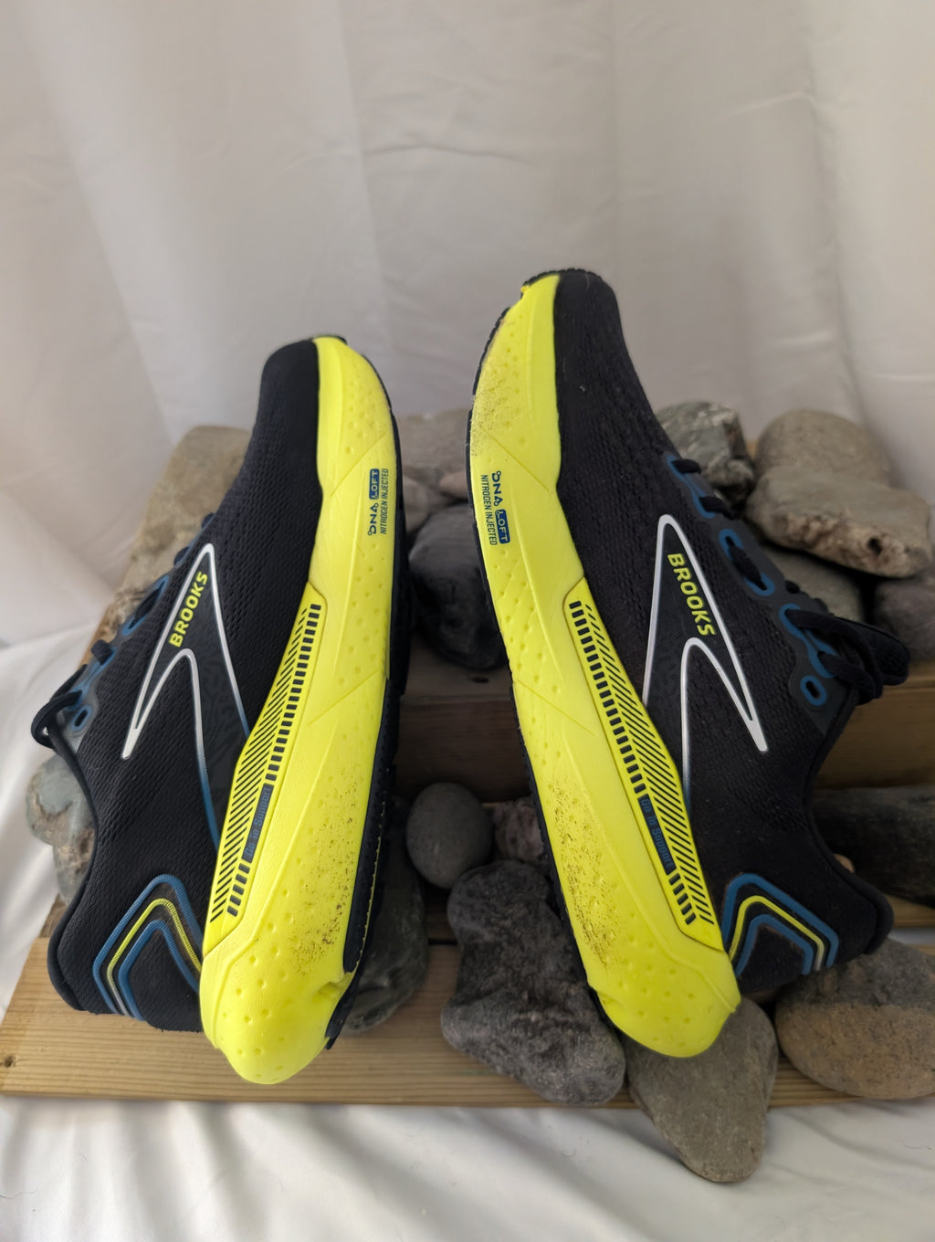 Brooks, Glycerin GTS 21, Road running shoes, Black/Yellow ( 8.5 D ) (F0089)