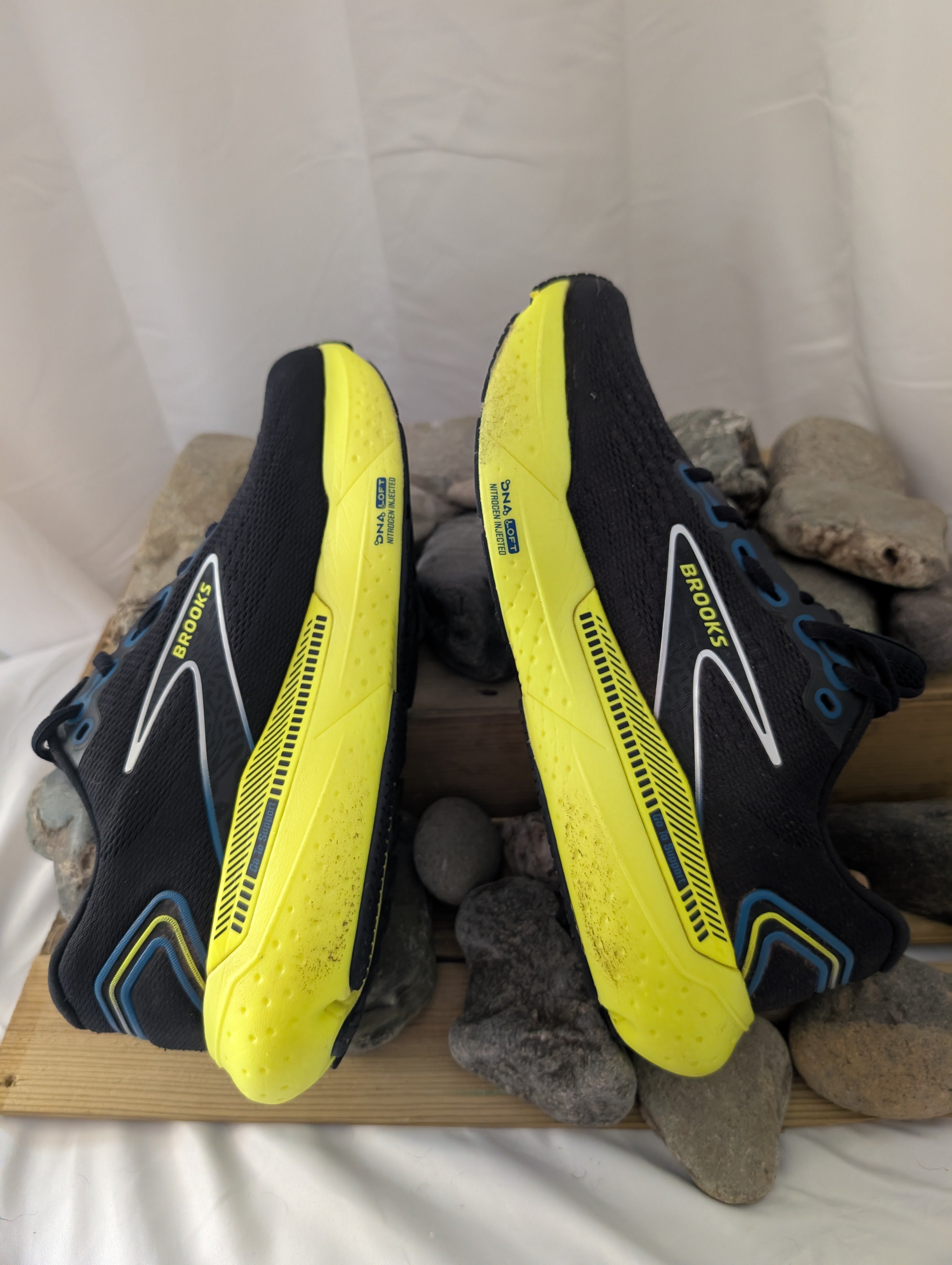 Brooks, Glycerin GTS 21, Road running shoes, Black/Yellow ( 8.5 D ) (F0089)