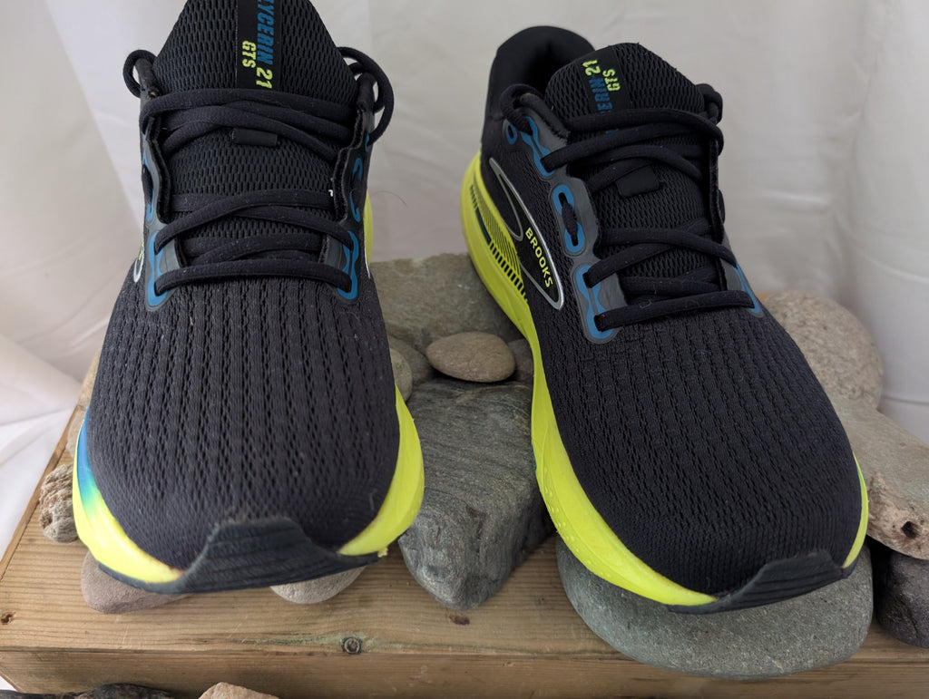 Brooks, Glycerin GTS 21, Road running shoes, Black/Yellow ( 8.5 D ) (F0089)