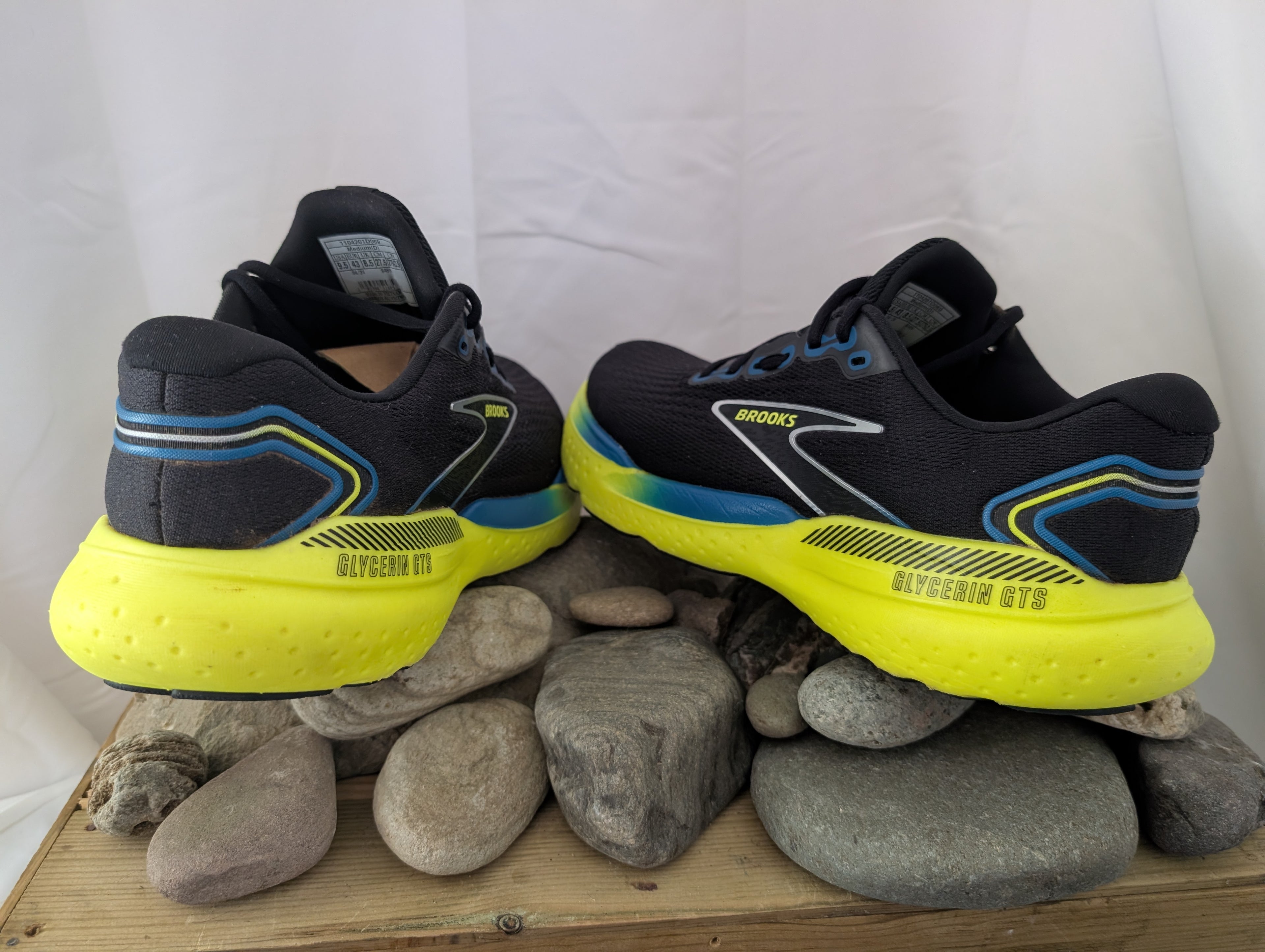 Brooks, Glycerin GTS 21, Road running shoes, Black/Yellow ( 8.5 D ) (F0089)