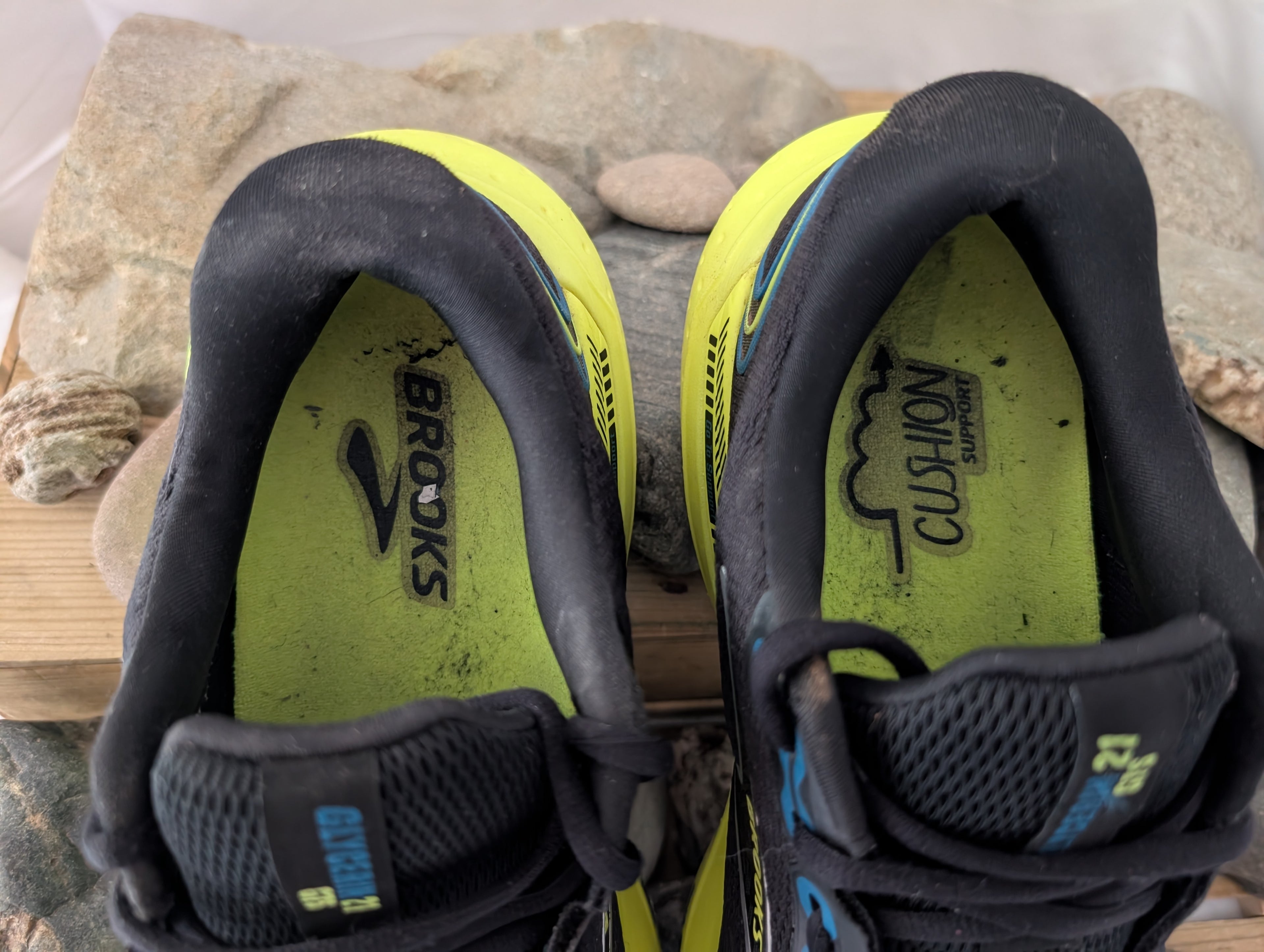 Brooks, Glycerin GTS 21, Road running shoes, Black/Yellow ( 8.5 D ) (F0089)