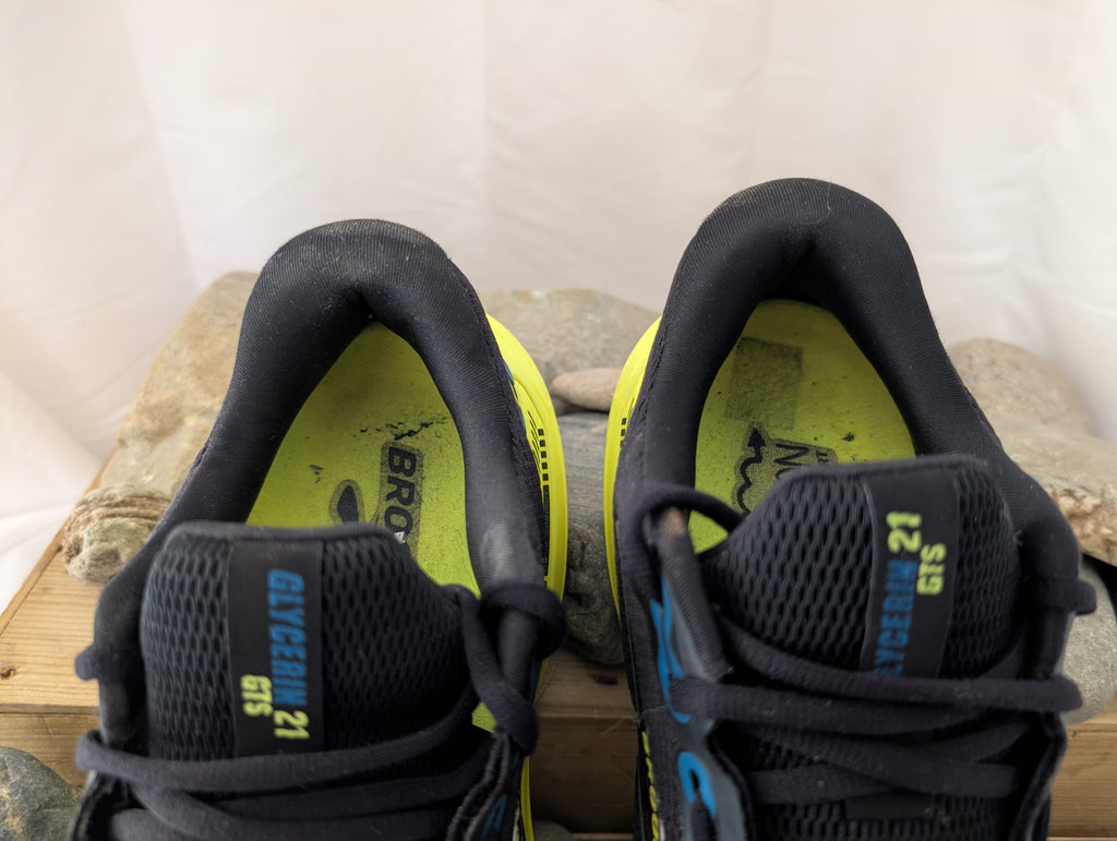 Brooks, Glycerin GTS 21, Road running shoes, Black/Yellow ( 8.5 D ) (F0089)