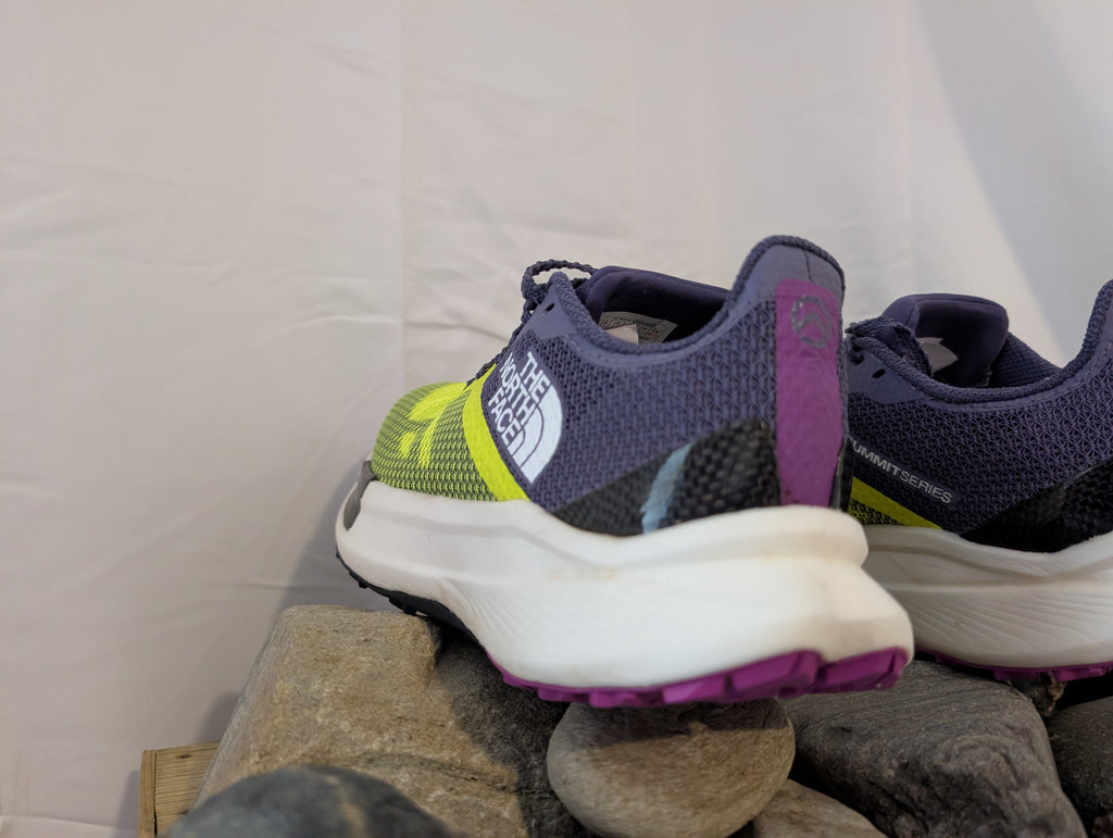North Face, Summit Vectiv Pro, Trail running shoes, Yellow/Grey, Size 4.5, F0093