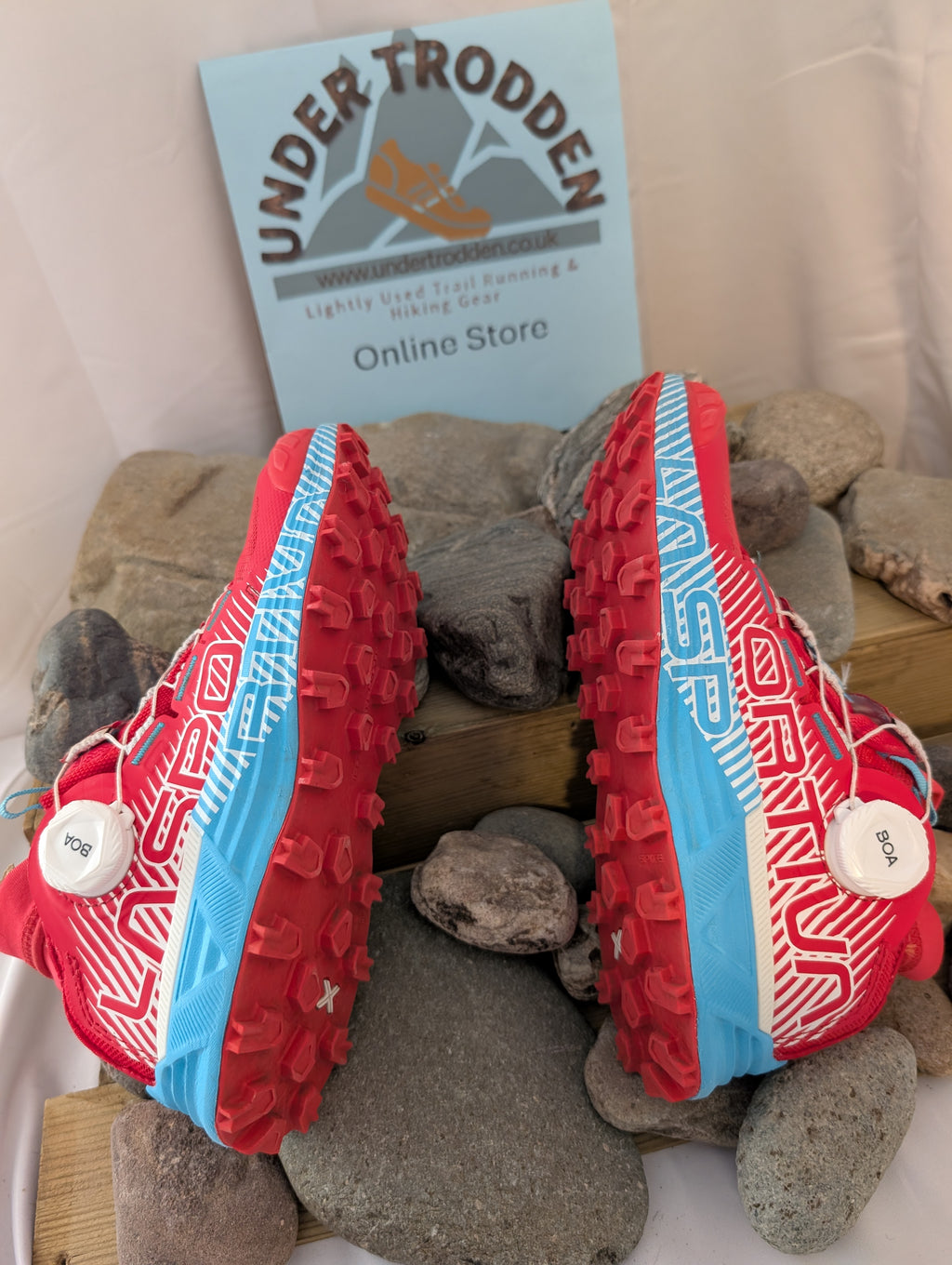 La Sportiva, Cyclon, Trail running shoes, Red, Blue, Size 5 (38) F0095