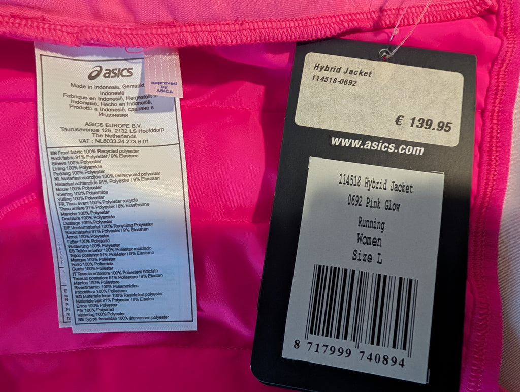 Asics, Speed Hybrid Women’s Jacket; BNWT, Pink, Size L, CJ0033