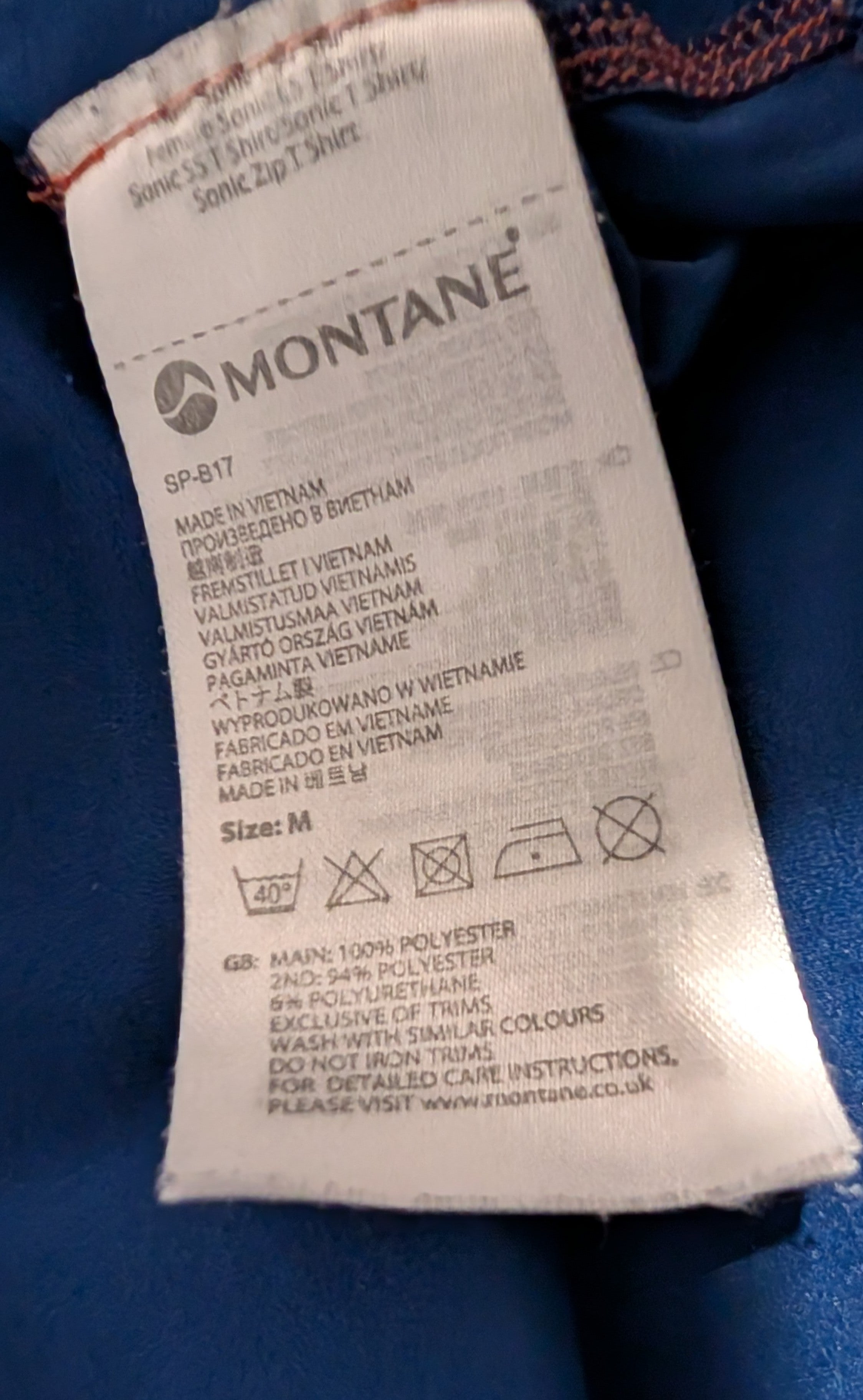 Montane, Dart, Men’s long-sleeved top, Blue, size M, CT0009.