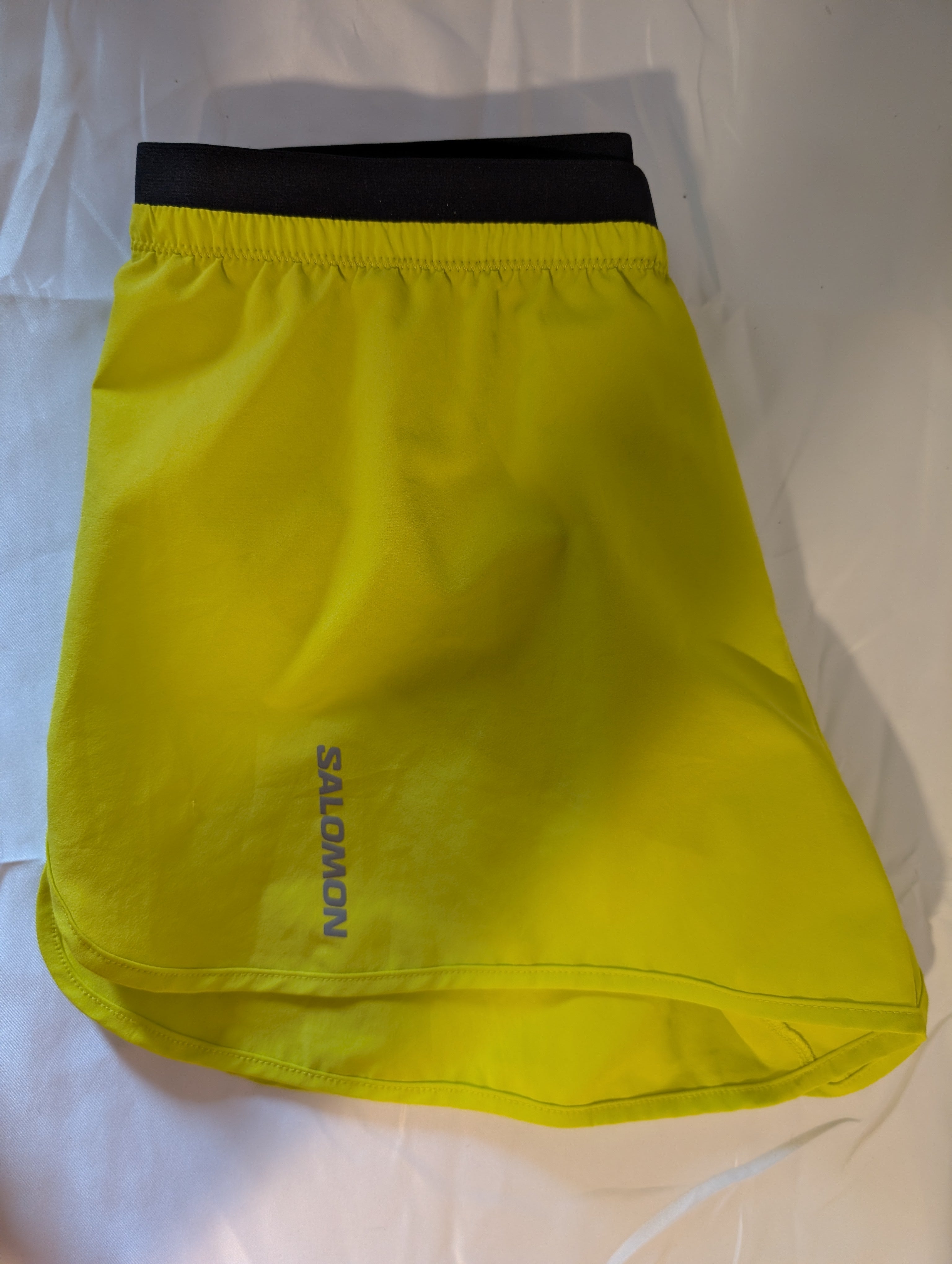 Salomon Cross 3~ women's running shorts, Yellow,  size S, (CS0015)