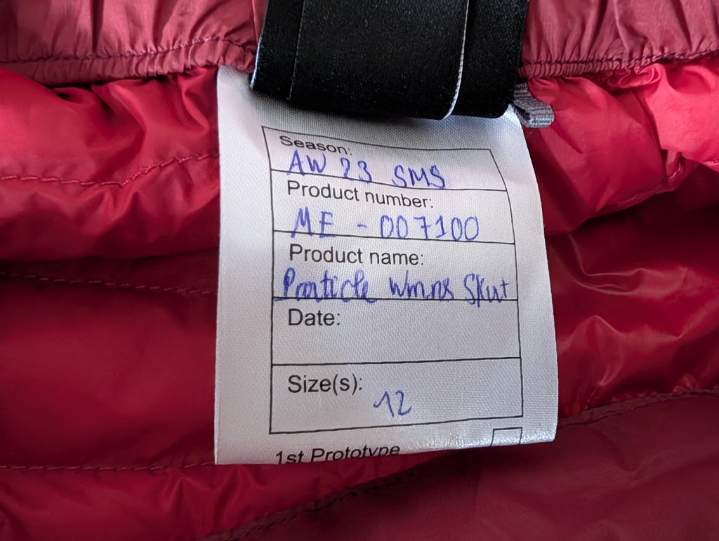 Mountain Equipment Particle Skirt, women's insulated winter activity layer, size 12 (CS0019)