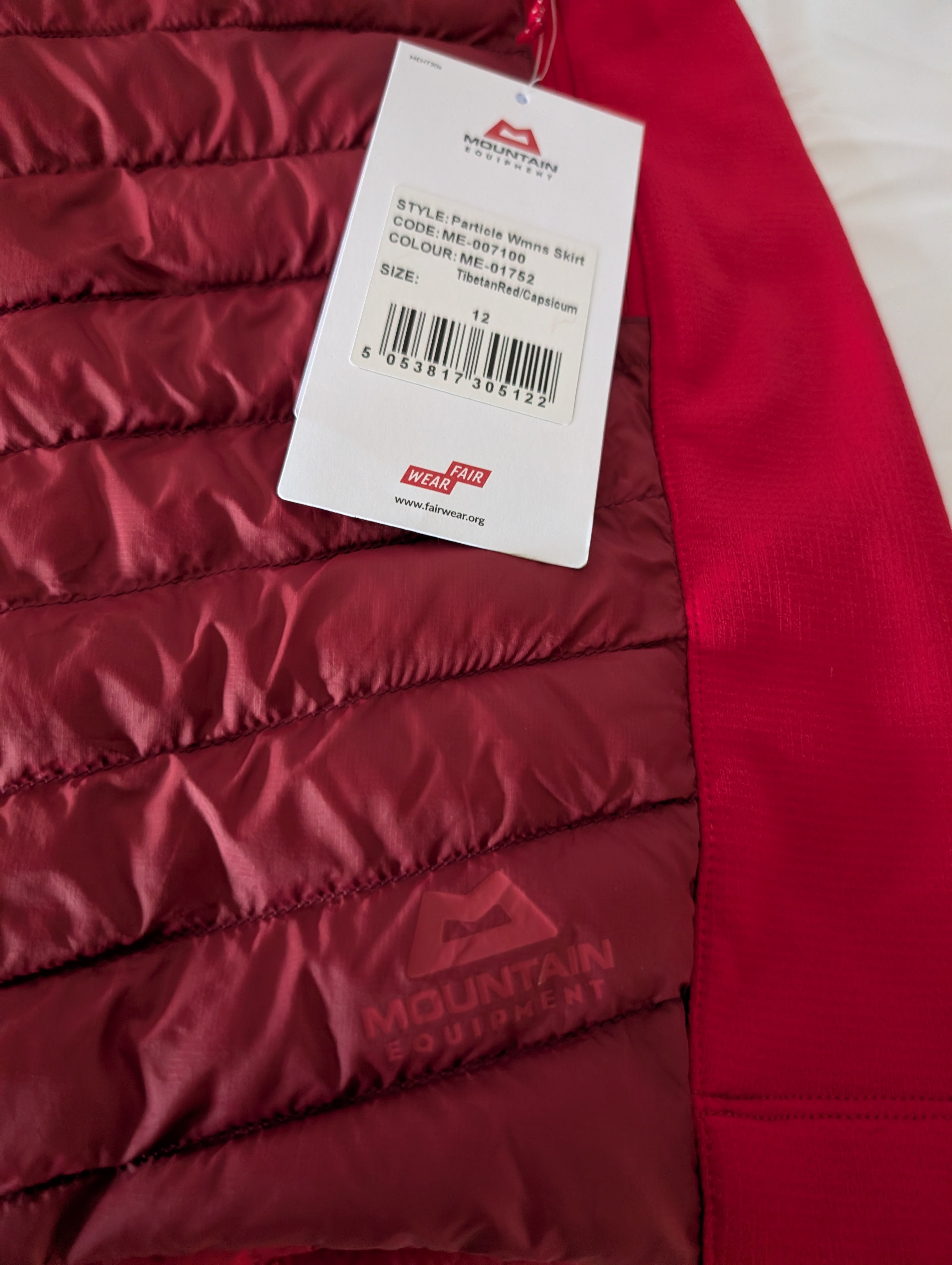 Mountain Equipment Particle Skirt, women's insulated winter activity layer, size 12 (CS0019)