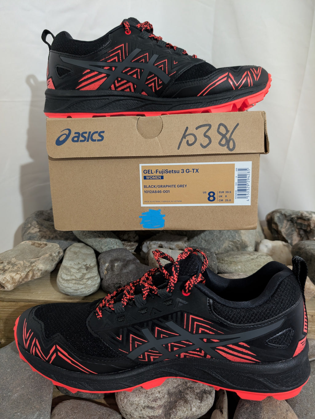 Asics, Gel-FujiSetsu 3, Women's winter trail running shoes GTX (with spikes), size 6 (F0169)