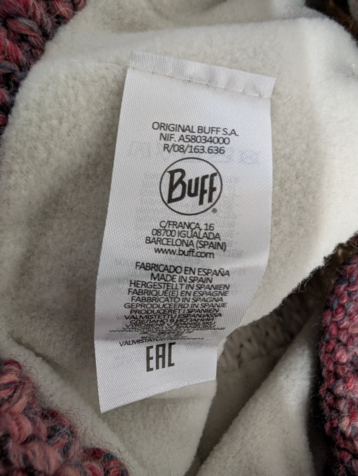 Buff, Wooly  Alina knit and Polar fleece  Hat, Red Bolssom, BNWT, One Size (AC0029)